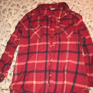 Long red flannel